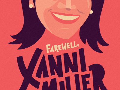 Xanni Farewell Poster flat color illustration pink poster purple simple