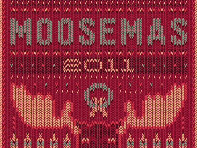 Moosemas 2011 Poster attachment christmas christmas sweater holiday illustration moosylvania poster red stitch sweater