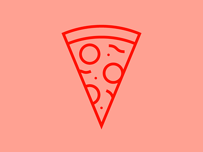 Slice line pepperoni pizza pizza slice red shapes simple