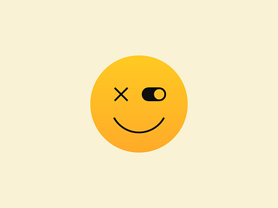 UI-ley circle close emoji face gradient smile smiley toggle ui whatever x yellow