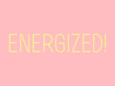 Energized! custom type electricity energy hey look more pink ouch pink pointy type yellow zig zag