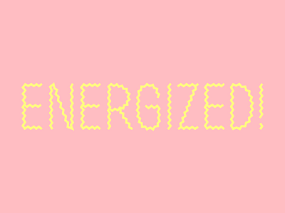 Energized! custom type electricity energy hey look more pink ouch pink pointy type yellow zig zag
