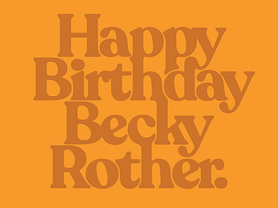 HBDBR becky gold happy birthday ligatures modified type retro type type treatment