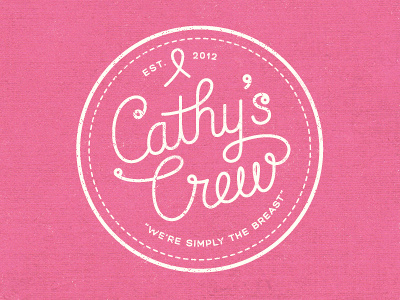 Cathy's Crew T-shirt Design breast cancer circle logo pink ribbon script t shirt walk
