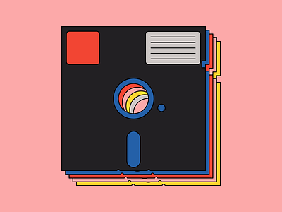 Floppy Boys 5.25 disk floppy floppy disk illustration line retro simple technology