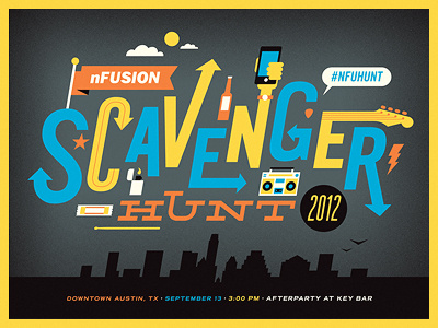 nFusion Scavenger Hunt 2012 Poster 2012 atx austin nfusion poster scavenger hunt type