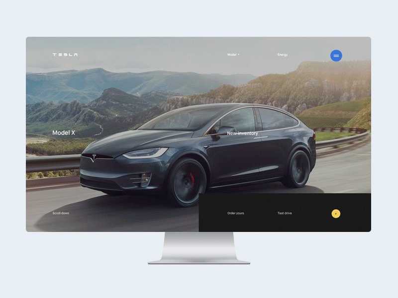 Tesla auto clear desktop future minimal minimalism site tesla ui ux web website