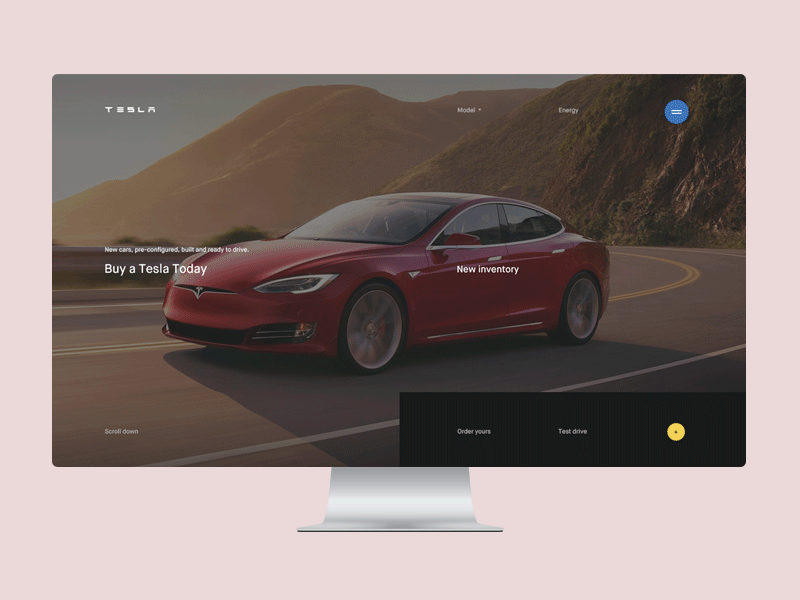 Tesla auto clean concept future minimal minimalism tesla ui ux web website