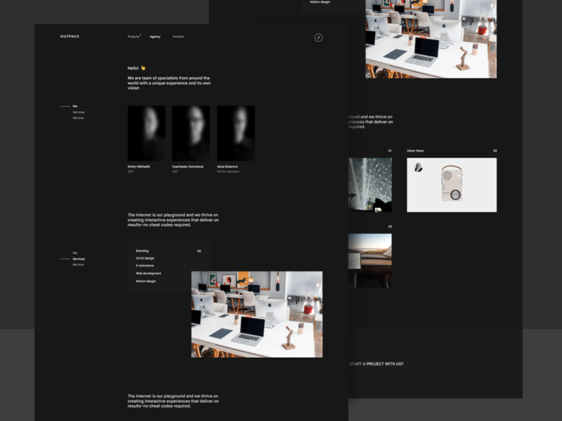 Outpace agency by Dmitry Mikhailik on Dribbble