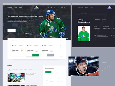 Salavat Yulaev black clear hockey interface minimalism nhl sport ui uiux ux web webdesign website white white and black