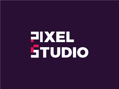 Pixel Studio Logo clean design house logo pink pixel production studio violet white
