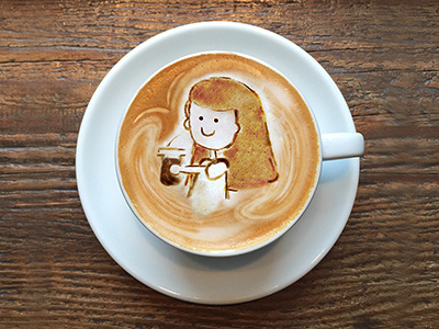 Latte Art as digital content art direction illustration shanghai web design