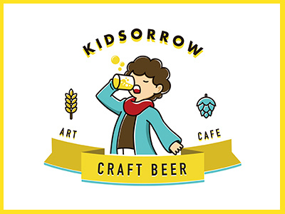 Kidsorrow, logo design for a bar brand cis illustration logo