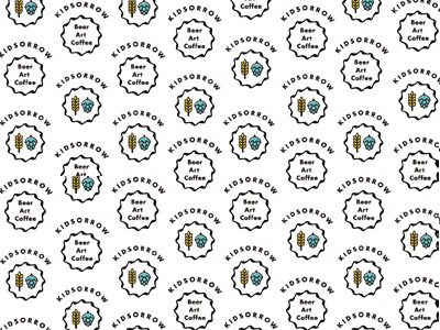 Kidsorrow, pattern design for a bar brand cis illustration logo