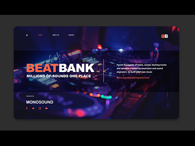 BEATBANK product in progress. humancentereddesign international landingpage musicapp ui ux webdesign