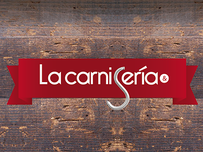 Lacarniceria brand butchery logotype meat