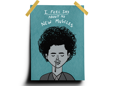 I Feel Shy About My New Muscles digital art digital illustration fan art illustration movie art movie character portrait the french dispatch timothee chalamet wes anderson zeffirelli
