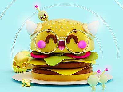Burguer 🍔 aliens bots burguer carne ham hamburguesa horns meet nano whopper