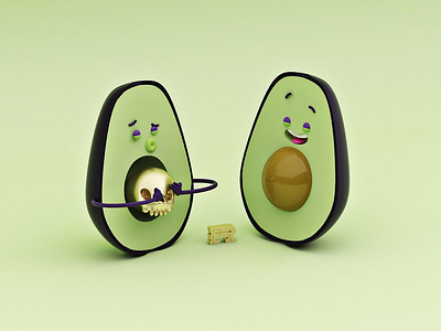 Avocado love!! 🥑🥑 avocado avocadolove c4d cinema4d green lover modelingcinema