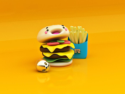 Burger!! 🍔 burger c4d cinema4d hamburguesa modelingcinema4d vray