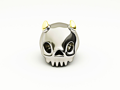 Horns in a skull 3dmodelling c4d cinema4d horns skull skull and horns skulllover skulls