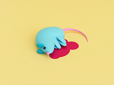 Kittenkiller Vol. II 🐱🐭 3dart 3dmodel blood c4d cat cinema4d design kitten mouse rat