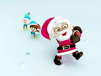 Santa y sus duendes navideños 🎅🏼🎄 3d 3dart c4d christmas cinema4d duende elf gift navidad santa santaclaus