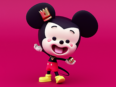 Mickey Mouse (viernes de ilustración) 3d 3dart 3dmodel c4d character characterdesign cinema4d design disney mickey mouse mickeymouse minniemouse