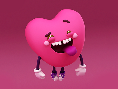 Heartrudo dumb ❤️ 3d amor be my valentine character design cinema4d corazón heart love san valentín valentine