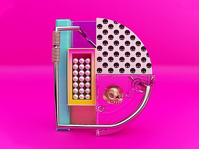 Letter “D” 36 36days d 36daysoftype 3d 3dart 3dmaterials abstract c4d challenge d pink