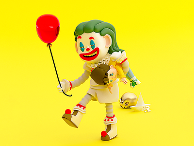 It/Joker/Clown 🤡 3d 3dart c4d cinema4d clown eso georgie globe globo guason illustration it joker payaso skull