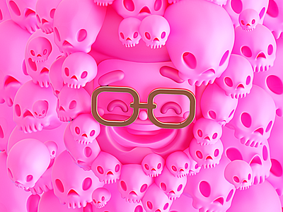 Skull bubblegum 💀🍬 bubblegum c4d candy chicle cinema4d cráneo dulce pink rosa skull