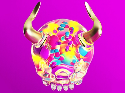 EVOLVE 💊 3d 3dillustration 3dmodel art c4d cinema4d cráneo medicate medicina medicine pill píldora skull skull art