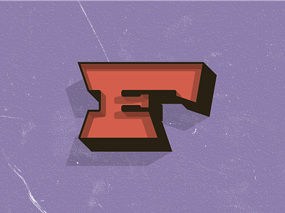 F, bold and heavy 36days-f 36daysoftype bold f illustrator letter lettering shadow wood letter