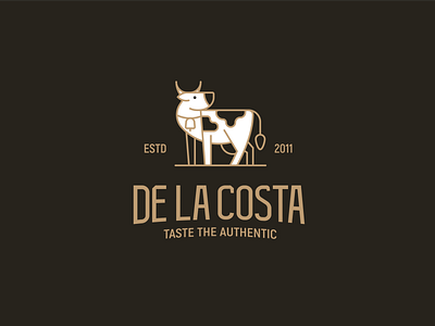 De La Costa cow dairies illustration illustrator letter lettering logo