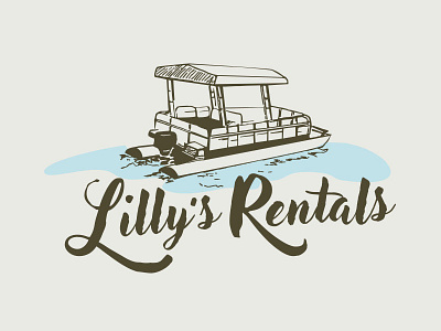 Lilly's Rentals boat life brand identity hand drawn logo vacation