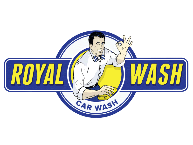 Royal Car Wash - Roger Royal 50s brand car wash identity illustration retro vintage