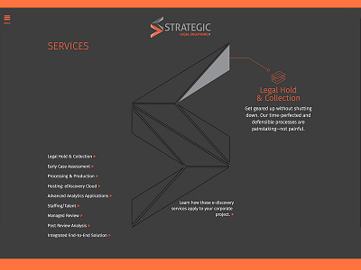 Strategic Legal Services Page ediscovery managed review ui web design