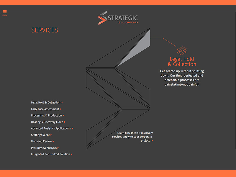 Strategic Legal Services Page ui web design managed review ediscovery