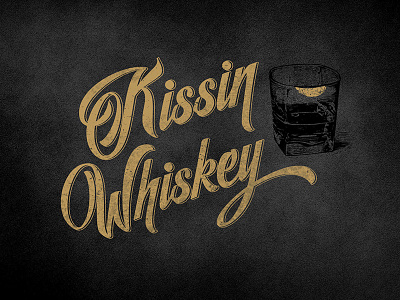 Kissin Whiskey americana band identity rock wordmark