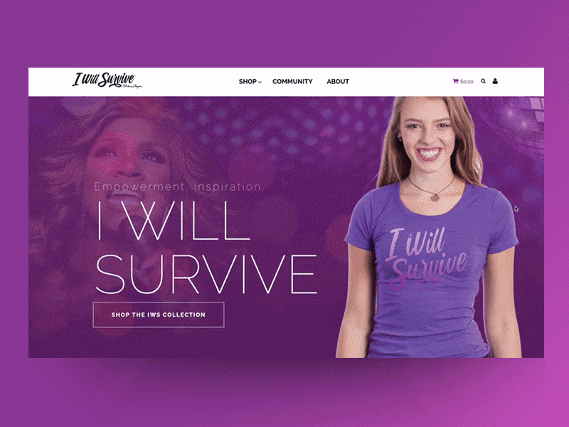 I Will Survive Homepage ux gif animation design web survive ui homepage website causes charity