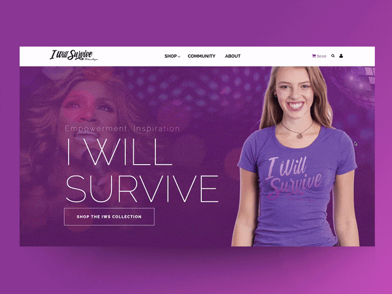 I Will Survive Homepage animation causes charity design gif homepage survive ui ux web website