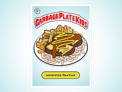 Garbage Plate Kids 80s city flat garbage pail kids illustration new york nostalgia plates roc rochester vector