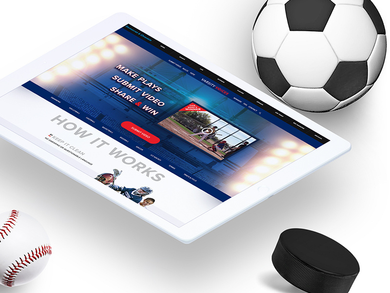 Varsity Voices Case Study sports case-study illustration mock-up web