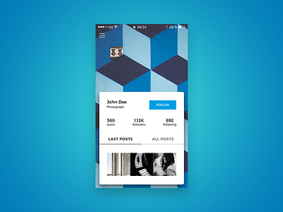 User Profile - Daily UI #06 app blue dailyui interface mobile photography profil ui design user