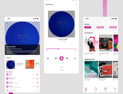 MUSIC LISTENING APPLICATION UI application music product design ui ui design