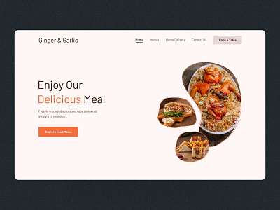 Restaurant website UI design