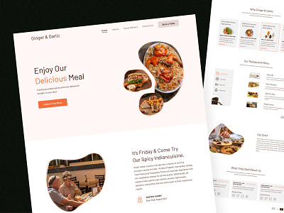 Restaurant website UI design bar brewery catering chef app chinese food clean delivery app design drinks eating food and drinks landing page page restaurant restaurant app typography ui uiux ux web