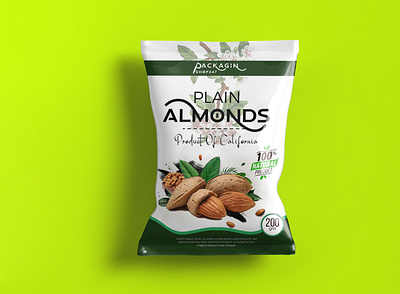 Plain Almonds Nuts Packaging Design 3d branding cbd label design graphic design label design logo packaging design pouch label product label product packaging design souce label supplement label