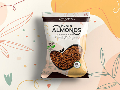 Plain Almond Nuts packaging design